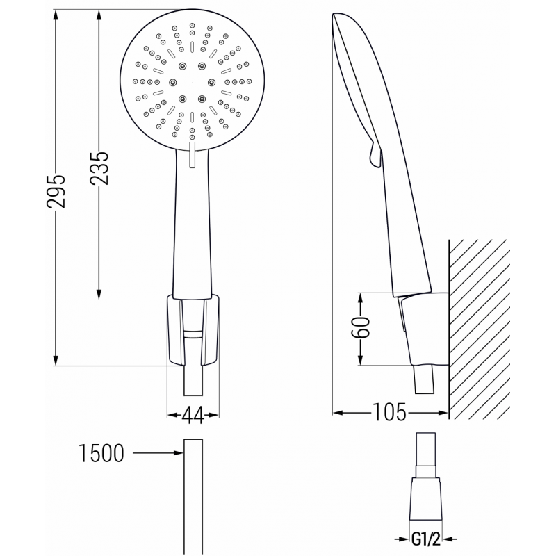 Mexen R-67 ensemble de douche à point fixe, chrome - 785675052-00