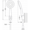 Ensemble de douche fixe Mexen R-67, noir - 785675052-70