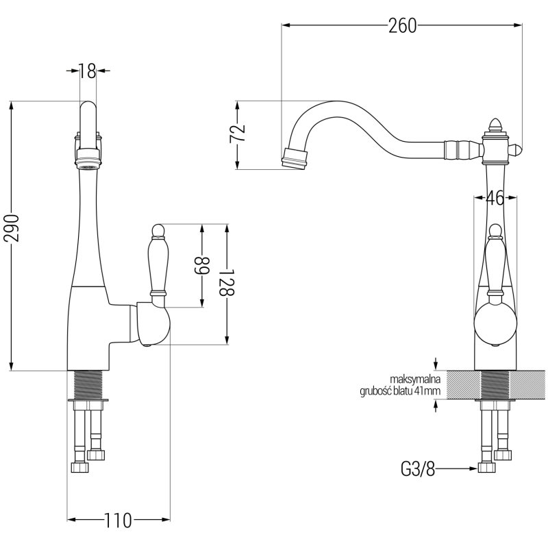 Mexen Mario évier en granit à 2 bacs avec robinet de cuisine Carla, gris - 6504-71-670700-50