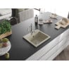 Mexen Milo évier en granit 1 bac avec robinet de cuisine Carla, beige - 6505-69-670700-00