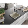 Mexen Milo évier en granit 1-bassin avec robinet de cuisine Carla, beige - 6505-69-670700-69