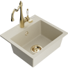 Mexen Milo évier de cuisine en granit 1 bac avec robinet Carla, beige - 6505-69-670700-50