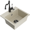 Mexen Milo Évier de cuisine en granit 1 bac avec robinet Carla, beige - 6505-69-670700-70
