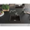 Mexen Milo évier en granite 1 bac avec robinet de cuisine Carla, noir/doré métallique - 6505-75-670700-00
