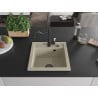 Mexen Vito évier en granit 1 bac avec robinet de cuisine Carla, beige - 6503-69-670700-70