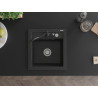 Mexen Vito évier en granit 1 bac avec mitigeur de cuisine Carla, noir/argent métallique - 6503-73-670700-70