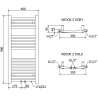 Mexen Ares radiateur de salle de bain 900 x 400 mm, 312 W, noir - W102-0900-400-00-70