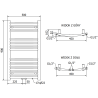 Mexen Ares radiateur de salle de bain 900 x 500 mm, 372 W, noir - W102-0900-500-00-70