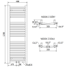 Mexen Ares radiateur de salle de bain 1200 x 400 mm, 442 W, noir - W102-1200-400-00-70