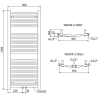 Mexen Ares radiateur de salle de bain 1200 x 500 mm, 531 W, blanc - W102-1200-500-00-20