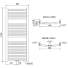 Mexen Ares radiateur de salle de bain 1200 x 500 mm, 420 W, doré - W102-1200-500-00-50