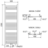 Mexen Ares radiateur de salle de bain 1500 x 500 mm, 630 W, noir - W102-1500-500-00-70