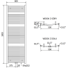 Mexen Ares radiateur de salle de bain 1800 x 600 mm, 958 W, noir - W102-1800-600-00-70