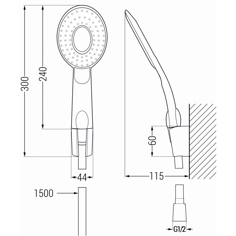 Mexen R-73 ensemble de douche à point noir - 785735052-70