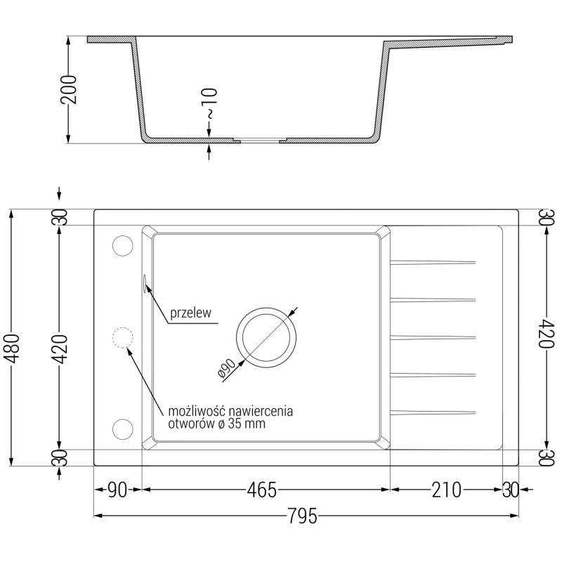Mexen Elias évier en granit 1 bac avec égouttoir et mitigeur de cuisine Carla, beige - 6511-69-670700-00