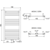 Radiateur salle de bain Mexen Mars 900 x 500 mm, 370 W, noir - W110-0900-500-00-70