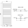 Mexen Mars radiateur salle de bain 1200 x 500 mm, 528 W, noir - W110-1200-500-00-70