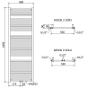 Mexen Mars radiateur de salle de bain 1800 x 600 mm, 953 W, blanc - W110-1800-600-00-20
