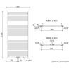 Radiateur de salle de bain Mexen Mars 1200 x 600 mm, 617 W, blanc - W110-1200-600-00-20