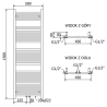 Mexen Mars radiateur de salle de bains 1500 x 500 mm, 626 W, noir - W110-1500-500-00-70