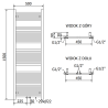 Mexen Mars radiateur de salle de bains 1500 x 500 mm, 626 W, blanc - W110-1500-500-00-20