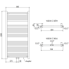 Mexen Mars radiateur de salle de bain 1200 x 600 mm, 617 W, noir - W110-1200-600-00-70