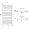 Mexen Mars radiateur de salle de bains 1200 x 600 mm, 617 W, noir - W110-1200-600-00-70