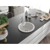 Mexen Diego Évier en granit 1 bac avec robinet de cuisine Carla, blanc - 6512-20-670700-00