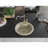Mexen Diego Évier en granit 1 cuve avec robinet de cuisine Carla, beige - 6512-69-670700-50