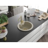 Mexen Diego Évier en granit 1 cuve avec robinet de cuisine Carla, beige - 6512-69-670700-50