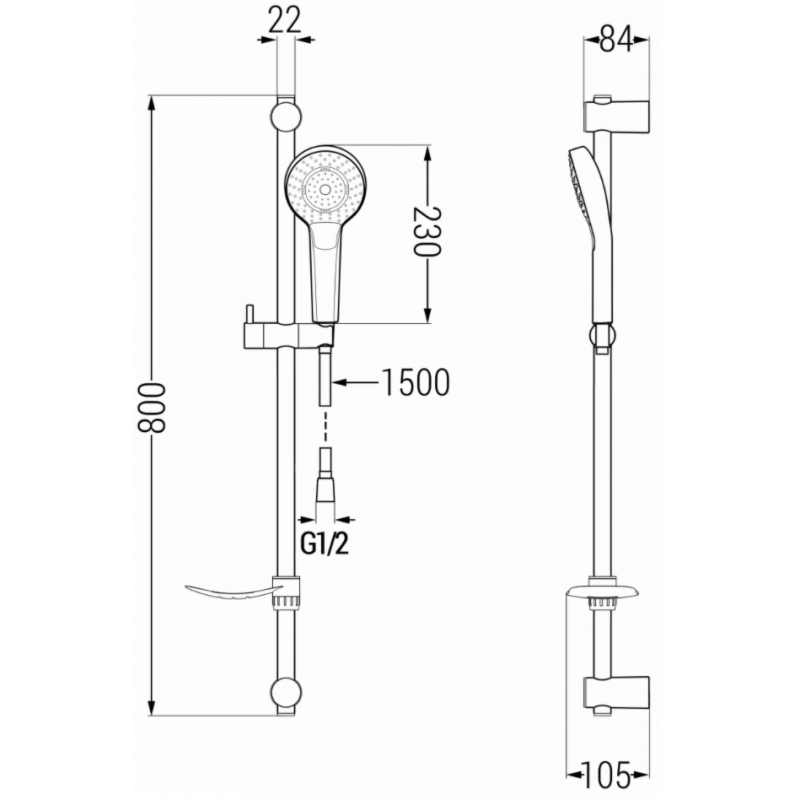 Mexen Sabre DF05 ensemble de bain, chromé - 72103DF05-00