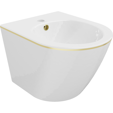 Mexen Lena bidet mural, Blanc/Or lignes - 35224805