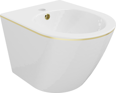 Mexen Lena bidet mural, Blanc/Or lignes - 35224805