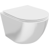 Mexen Lena cuvette WC Rimless avec abattant slim à descente amortie, duroplast, blanc/argent - 30224004