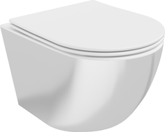 Mexen Lena cuvette WC Rimless avec abattant slim à descente amortie, duroplast, blanc/argent - 30224004