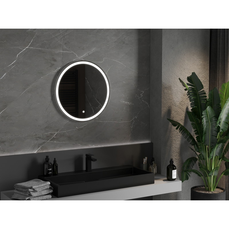 Mexen Gobi miroir de salle de bain rétroéclairé, rond 60 cm, LED 6000K, anti-buée - 9801-060-060-611-00