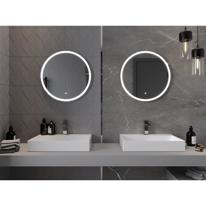 Mexen Gobi miroir de salle de bain éclairé, rond 60 cm, LED 6000K, anti-buée - 9801-060-060-611-00