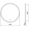 Mexen Gobi miroir de salle de bain éclairé, rond 70 cm, LED 6000K, antibuée - 9801-070-070-611-00