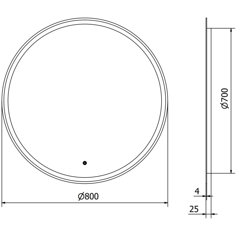 Mexen Gobi miroir de salle de bain éclairé, rond 80 cm, LED 6000K, anti-buée - 9801-080-080-611-00