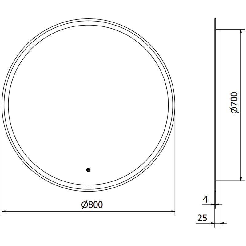 Mexen Gobi miroir de salle de bain éclairé, rond 80 cm, LED 6000K, antibuée - 9801-080-080-611-00