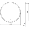 Mexen Gobi miroir de salle de bain éclairé, rond 80 cm, LED 6000K, anti-buée - 9801-080-080-611-00