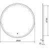 Mexen Gobi miroir de salle de bain éclairé, rond 80 cm, LED 6000K, antibuée - 9801-080-080-611-00