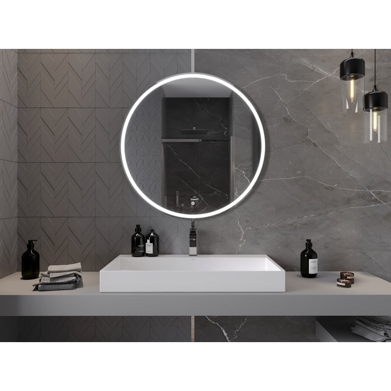 Mexen Gobi miroir de salle de bain éclairé, rond 90 cm, LED 6000K, anti-buée - 9801-090-090-611-00