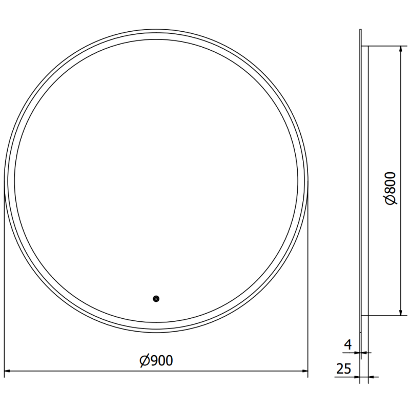 Mexen Gobi miroir de salle de bain éclairé, rond 90 cm, LED 6000K, anti-buée - 9801-090-090-611-00