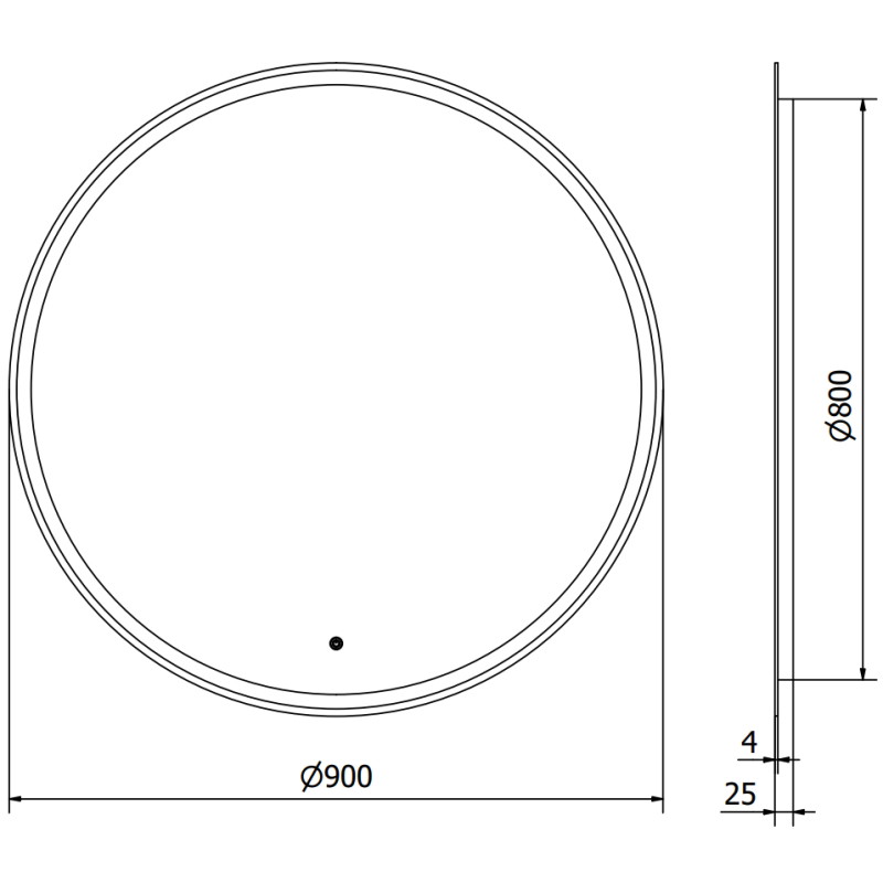 Mexen Gobi miroir de salle de bain éclairé, rond 90 cm, LED 6000K, antibuée - 9801-090-090-611-00