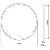 Mexen Gobi miroir de salle de bain éclairé, rond 90 cm, LED 6000K, anti-buée - 9801-090-090-611-00