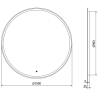 Mexen Gobi miroir de salle de bain éclairé, rond 100 cm, LED 6000K, anti-buée - 9801-100-100-611-00