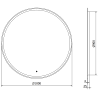 Mexen Gobi miroir de salle de bains éclairé, rond 100 cm, LED 6000K, antibuée - 9801-100-100-611-00