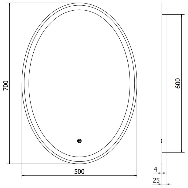 Mexen Elz miroir de salle de bain éclairé 50 x 70 cm, LED 6000K, anti-buée - 9802-050-070-611-00