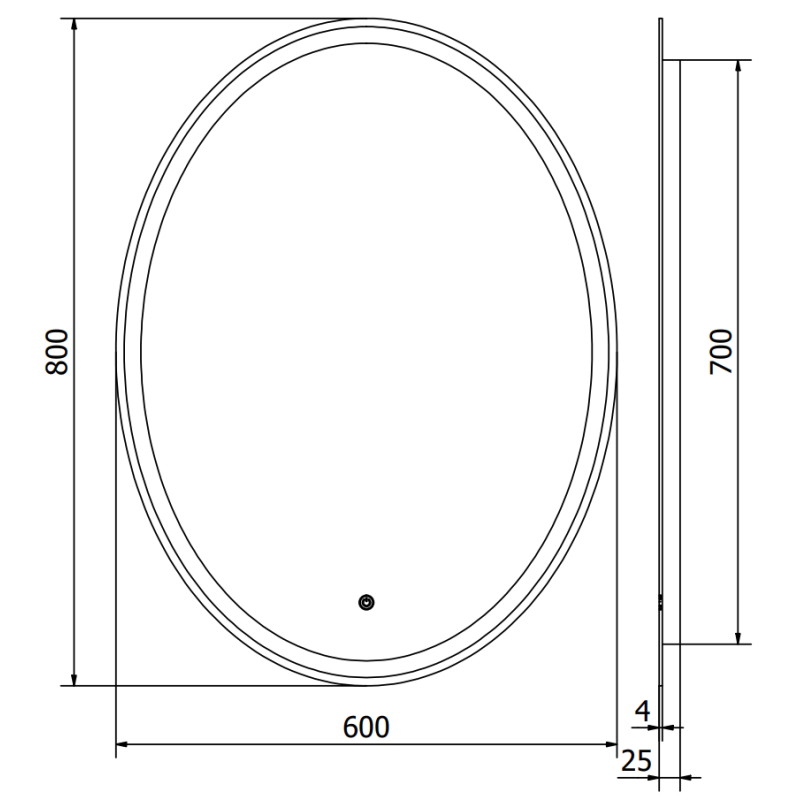 Mexen Elz miroir de salle de bain éclairé 60 x 80 cm, LED 6000K, anti-buée - 9802-060-080-611-00